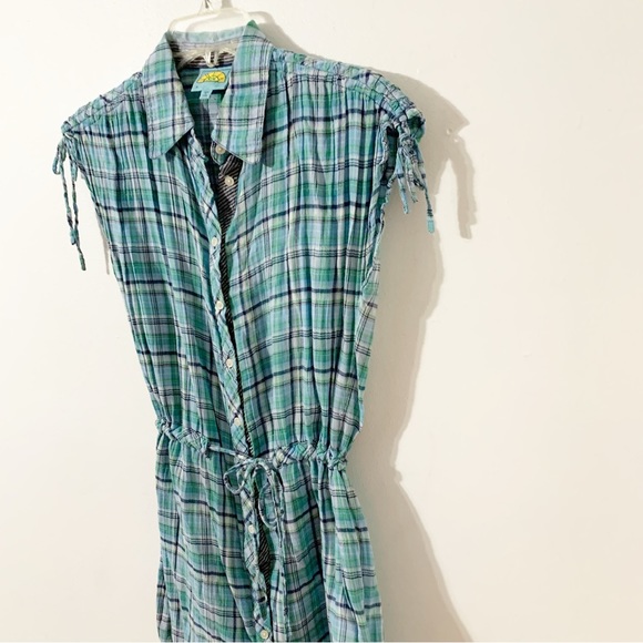 C & C California Lightweight Cotton Button Front Sport Shirtdress Pointed Collar - Picture 2 of 11